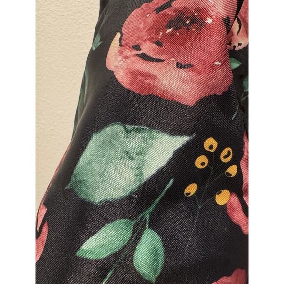 Mama Luma Girls Size 3 4 Black Floral Print Dress Bow Wedding Lacivert Party - Picture 7 of 11